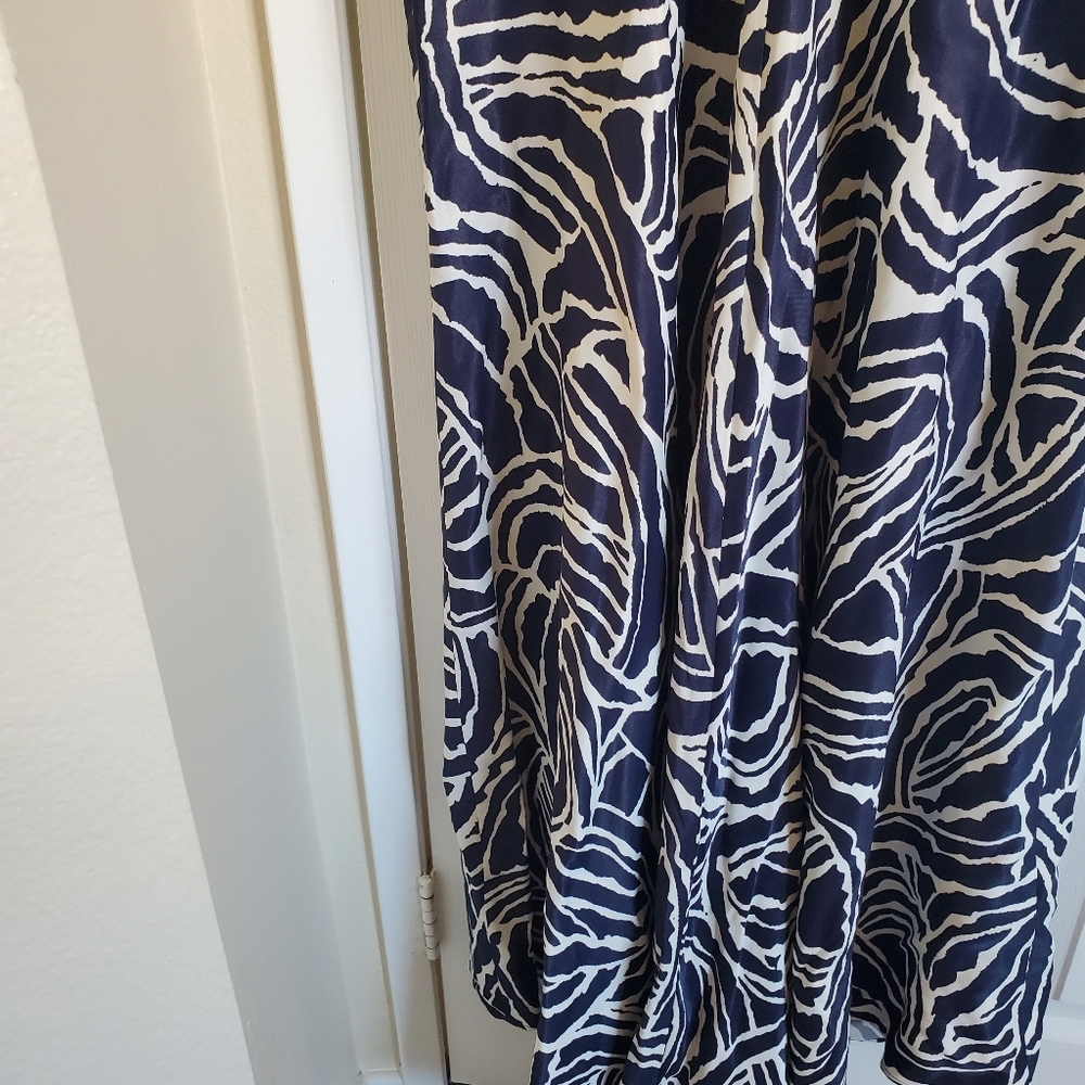 Anthropolgie Navy Blue White Zebra Pattern Plus Size Womens Dress - Picture 6 of 16